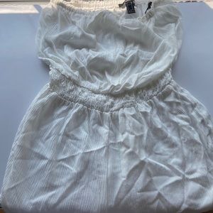 White strapless romper